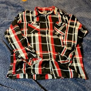 BURNSIDE FLANNEL LONG SLEEVE BUTTON DOWN SHIRT